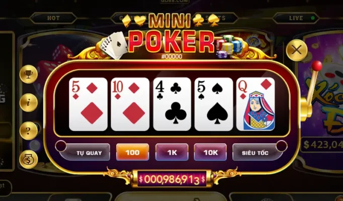 Mini Poker - Sảnh game với lối chơi và luật chơi đơn giản